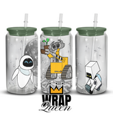 Wall E UV DTF 16oz Glass Cup Wrap